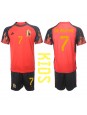 Belgien Kevin De Bruyne #7 Replika Hemmakläder Barn VM 2022 Kortärmad (+ byxor)
